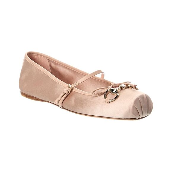 Gucci Shoes - Gucci Horsebit Satin Ballet Flat, Pink